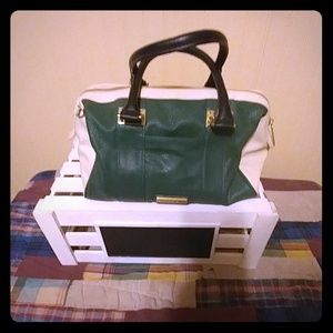 Cream and green purse